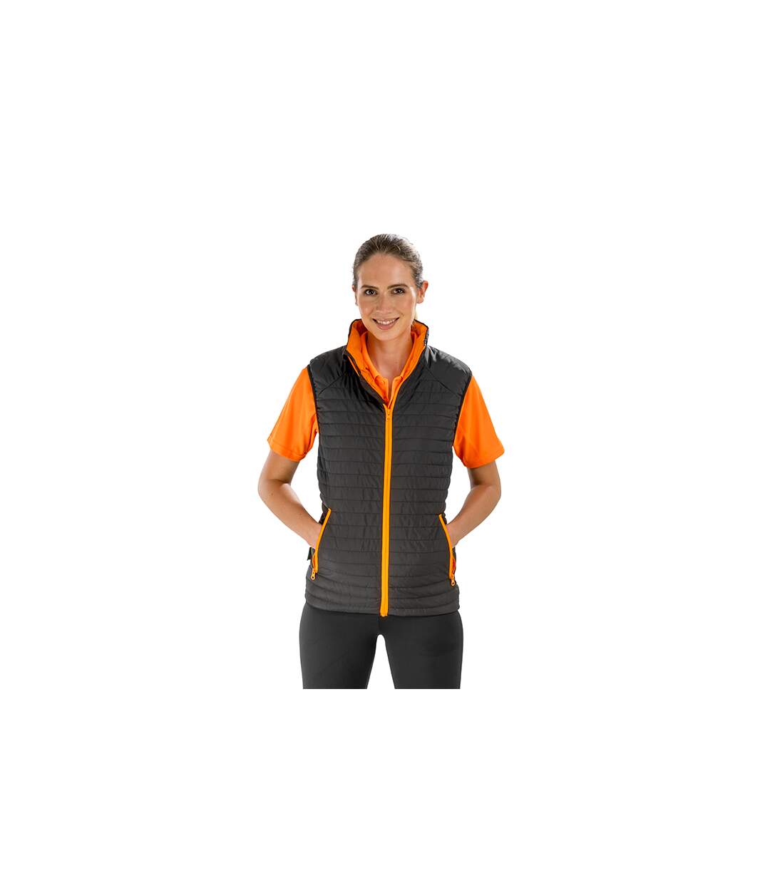 Veste Sans Manches Adulte Noir Orange Result-2