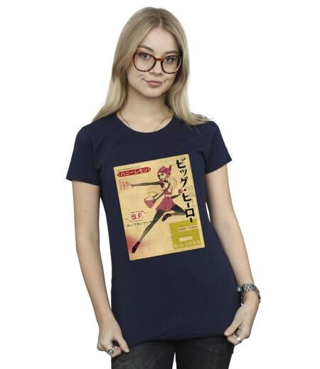 Disney - T-shirt BIG HERO BAYMAX HONEY LEMON NEWSPAPER - Femme (Bleu marine) - UTBI13109