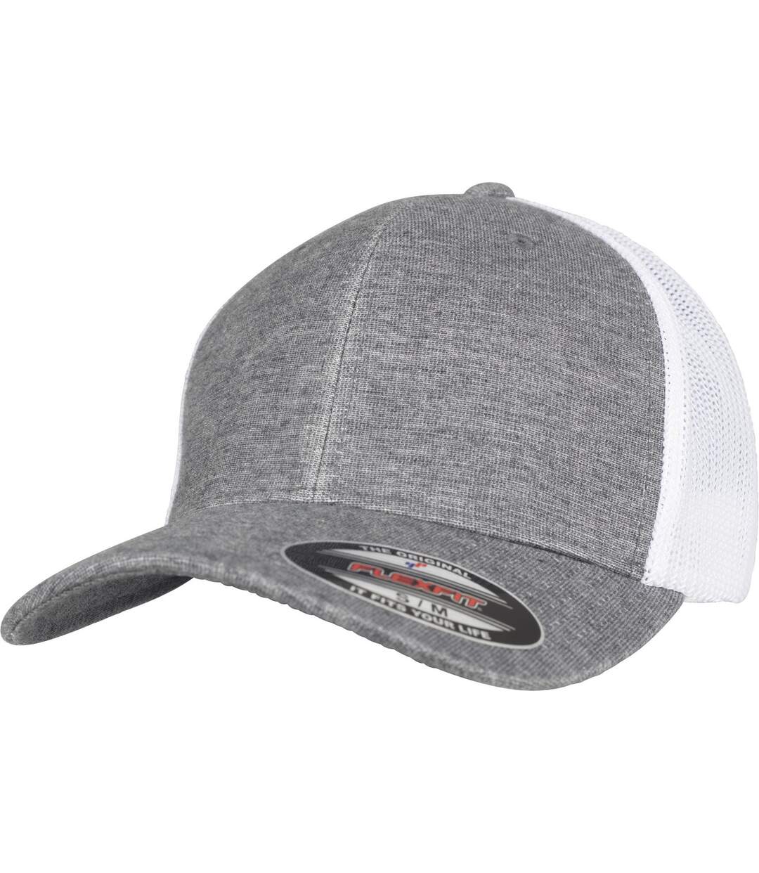 Casquette trucker flexfit gris / blanc Yupoong-1