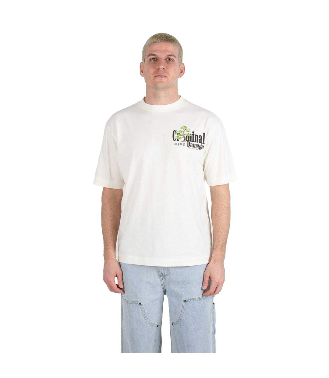 Mens Kenshin Oversized T-shirt Off White Criminal Damage-2