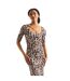 Robe Moulante Manches ¾ Leo Iris Femme Marron Never Fully Dressed-4
