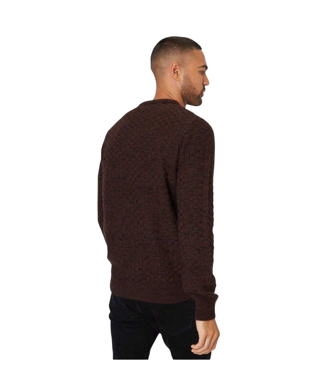 Sweat Manches Longues Oldcastle Homme Noir Marron Threadbare-3