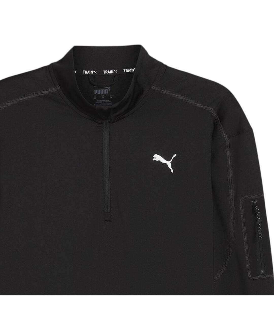 Mens Cloudspun Quarter Zip Long-sleeved Top Black Puma-3
