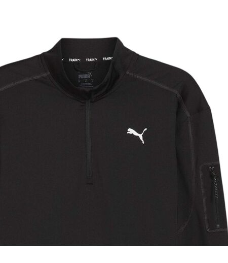 Mens Cloudspun Quarter Zip Long-sleeved Top Black Puma