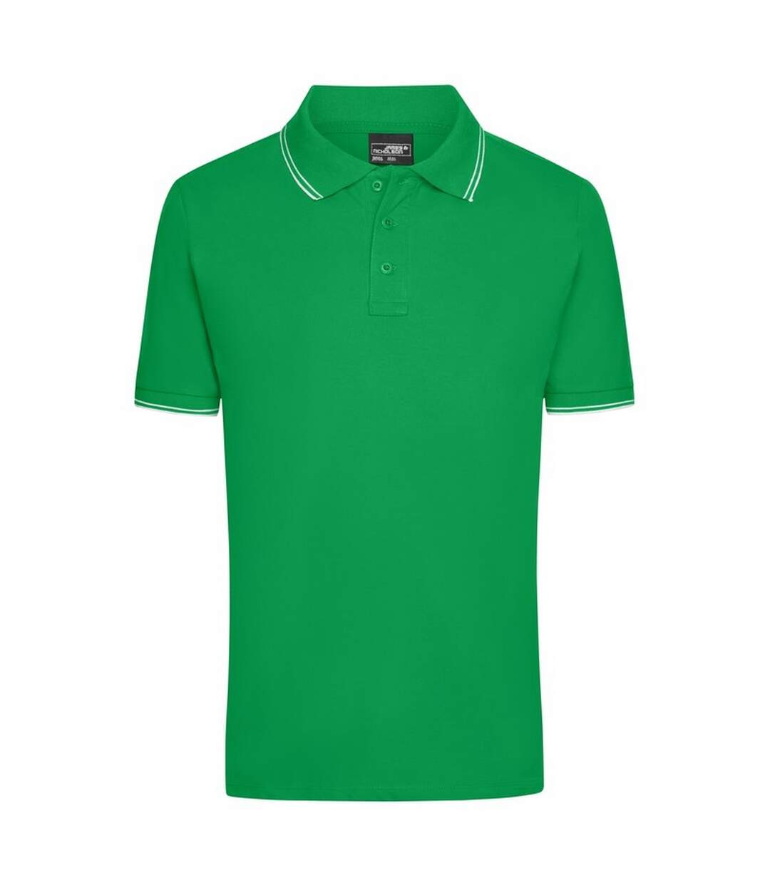 Polo Homme Vert Sombre Blanc James And Nicholson-1
