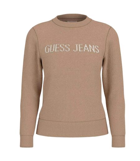 Sweat Motif/style Tricoté Femme Marron Blanc Cassé Guess