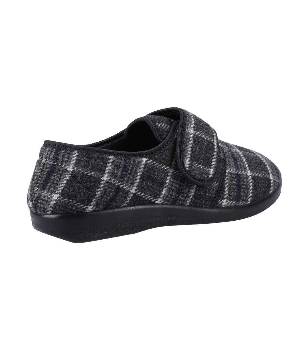 Mens Gerald Classic Checked Slippers Black GBS Med-2