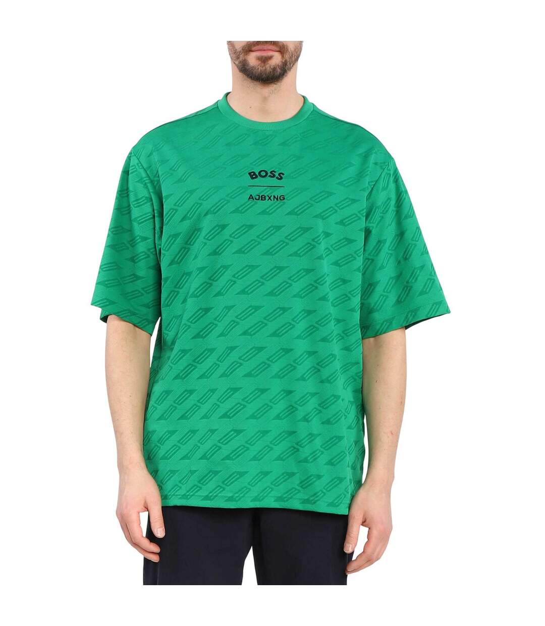 Mens Ajbxng Talboa All-over Print T-shirt Green Boss-2