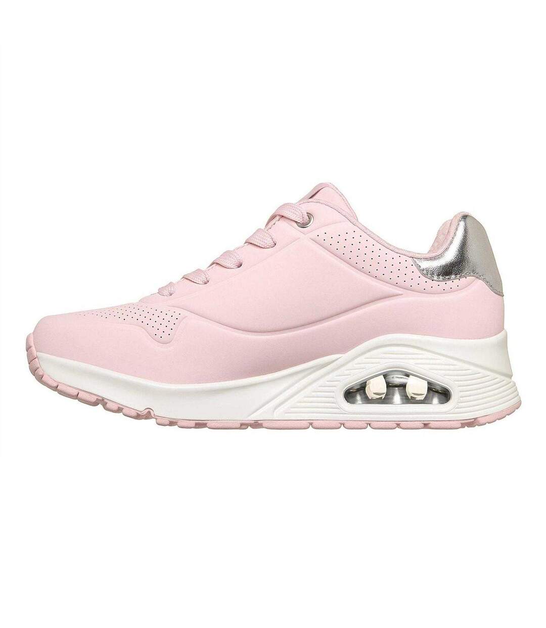Baskets Uno Stand On Air Femme Rose Métallisé Skechers-2