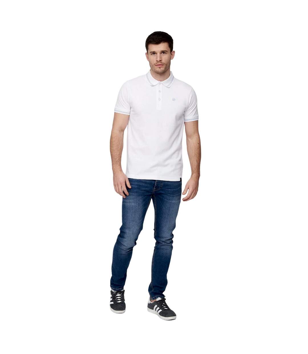 Polo feltar homme blanc Duck and Cover-3