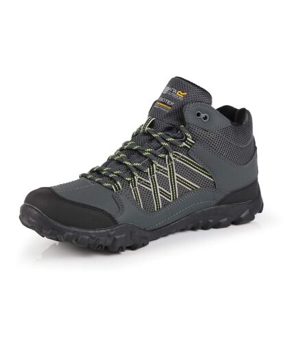 Regatta Mens Edgepoint Mid Waterproof Hiking Shoes (Briar/Lime Punch) - UTRG4559