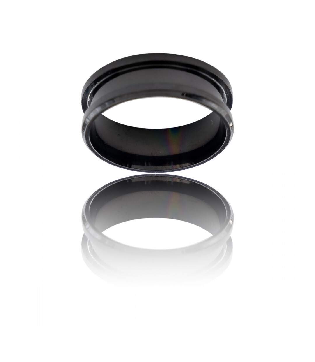 Magnifique Bague Anneau Homme Acier Noir