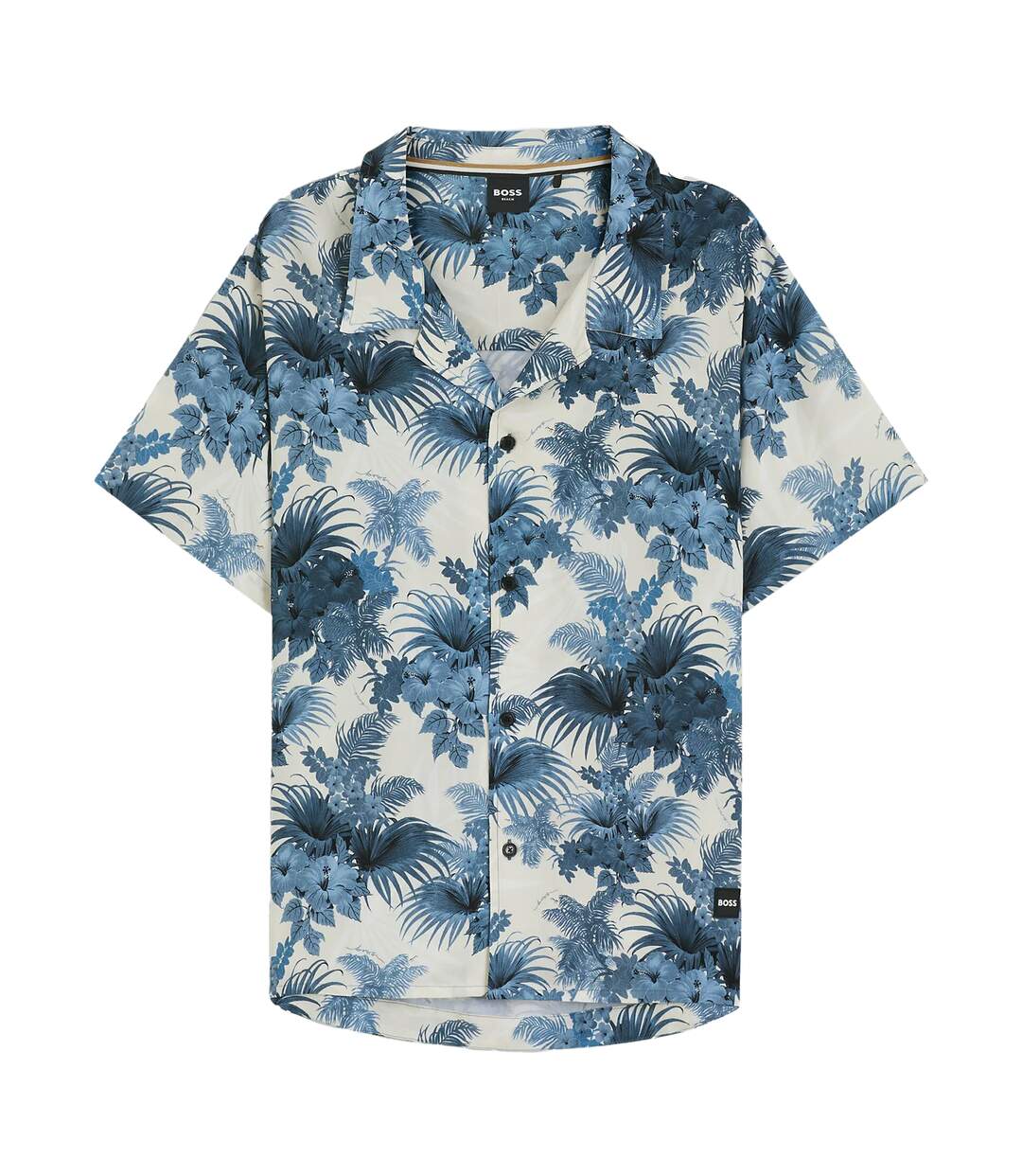 Chemise Manches Courtes Motif/style Floral Homme Bleu Boss-2