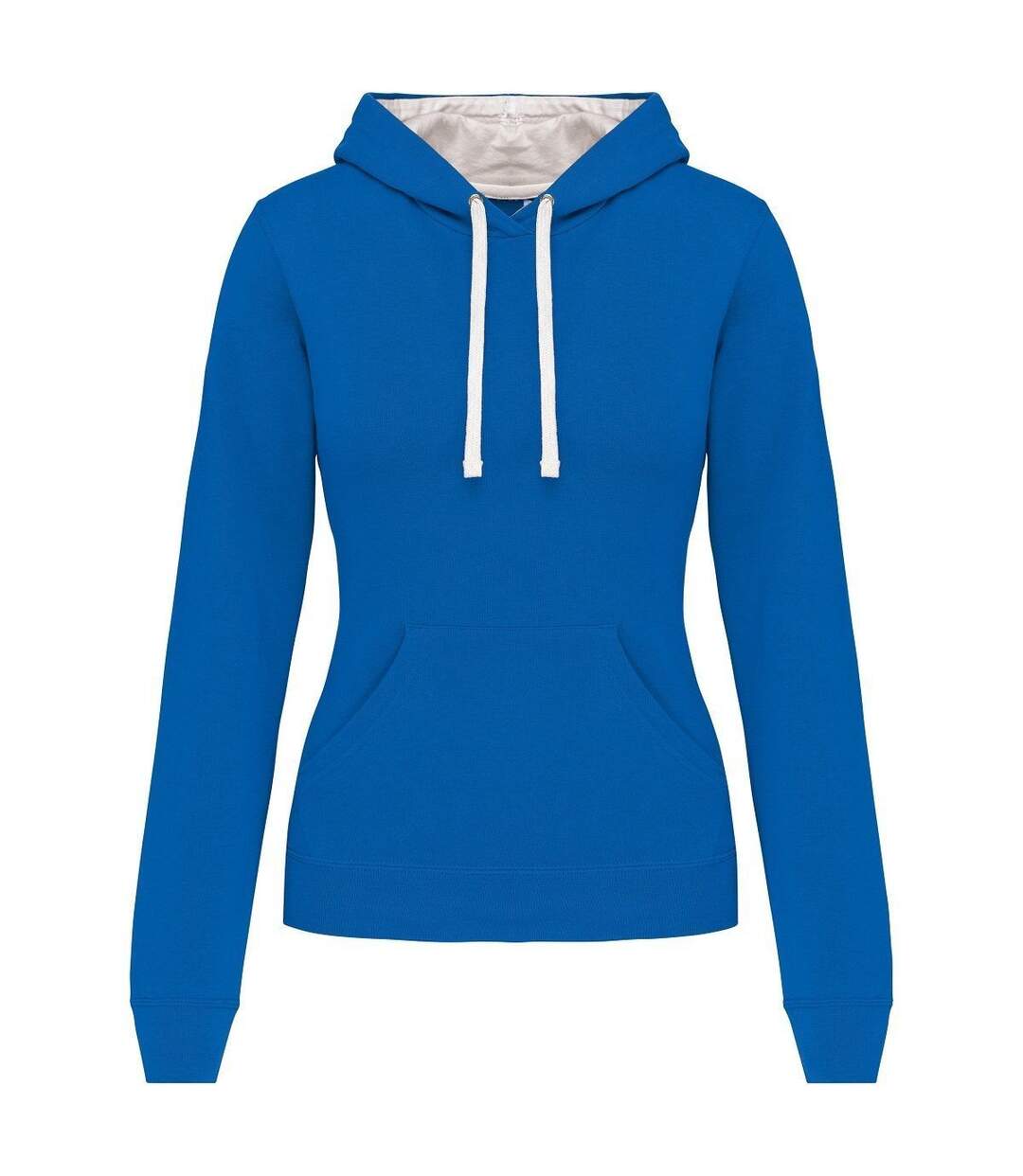 Sweat à capuche contrastée - Femme - K465 - bleu roi et blanc-1