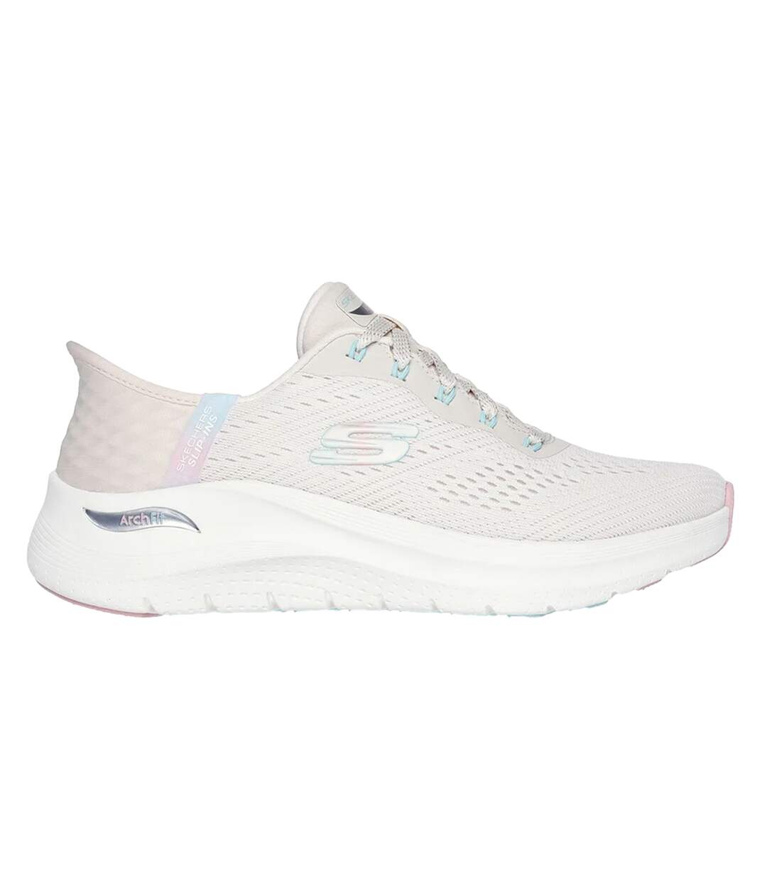 Womens/ladies Arch Fit 2.0 Easy Chic Trainers Natural Pink Skechers-3