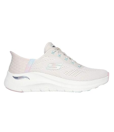 Womens/ladies Arch Fit 2.0 Easy Chic Trainers Natural Pink Skechers