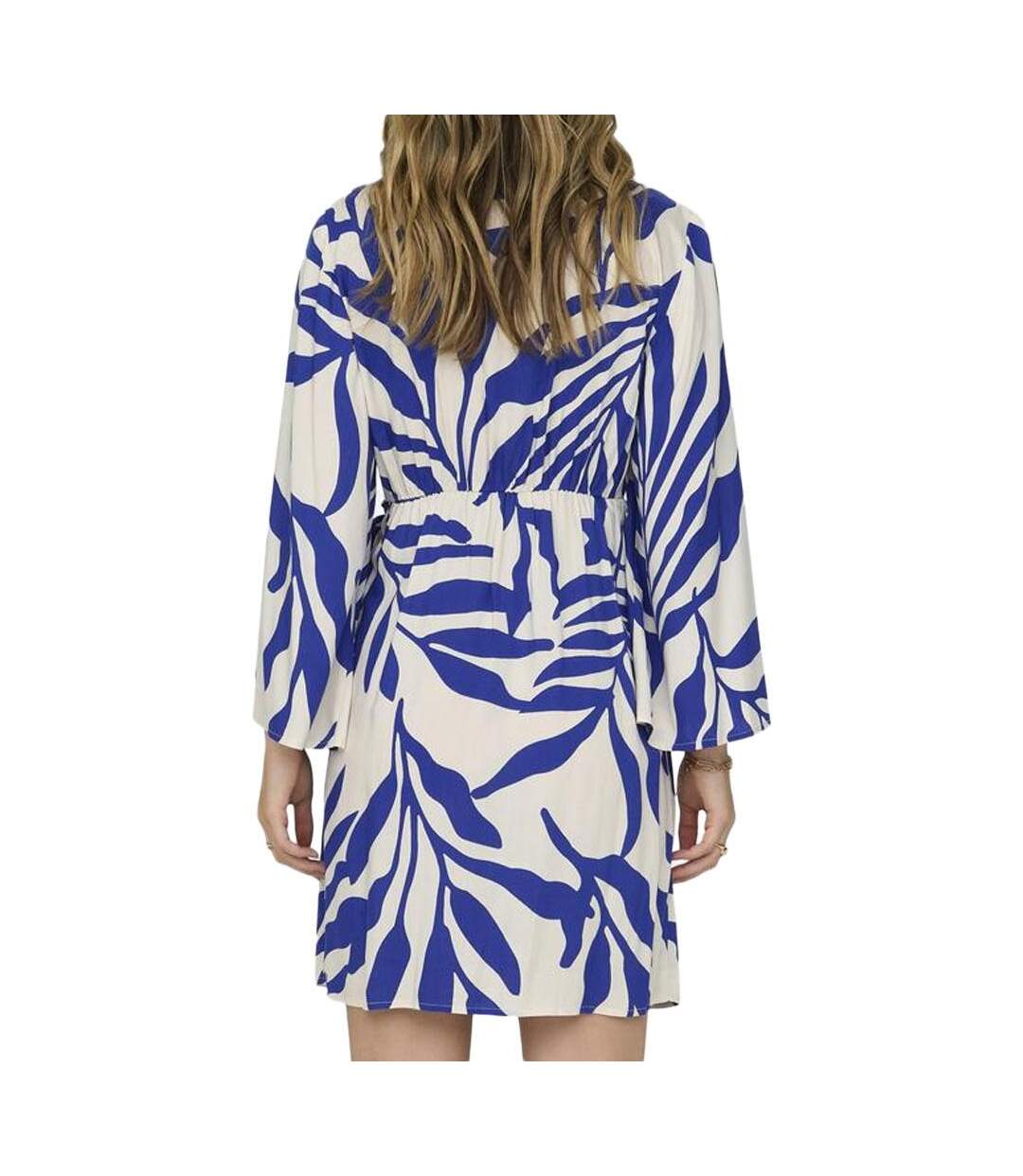 Robe écru/bleu femme jdy life 7/8-2