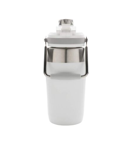 Dual function lid stainless steel vacuum insulated 500ml water bottle one size white XD Collection