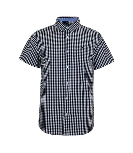Mens Esher Gingham Check Shirt Black White Bench