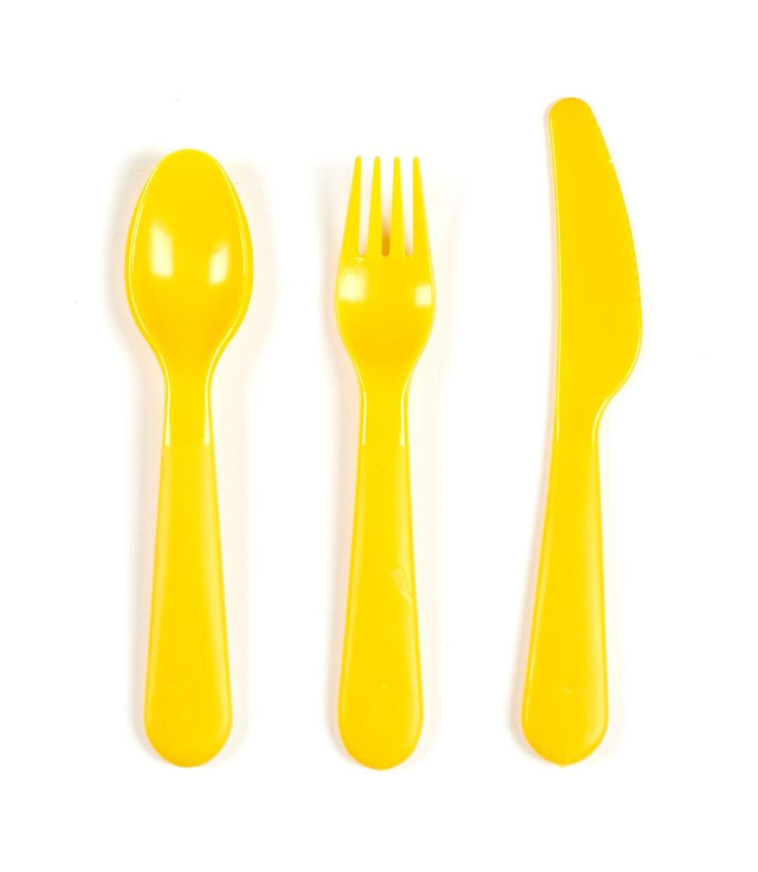 Lot de 12 Couverts Réutilisables Bain de Soleil 19cm Vert & Jaune-5