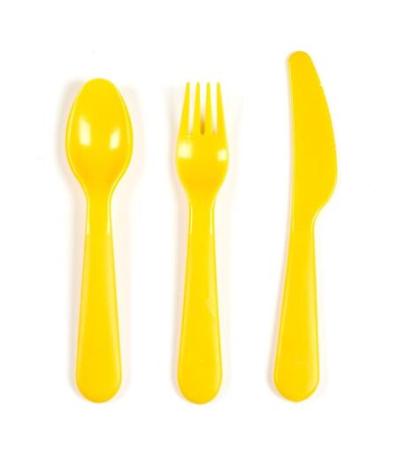 Lot de 12 Couverts Réutilisables Bain de Soleil 19cm Vert & Jaune
