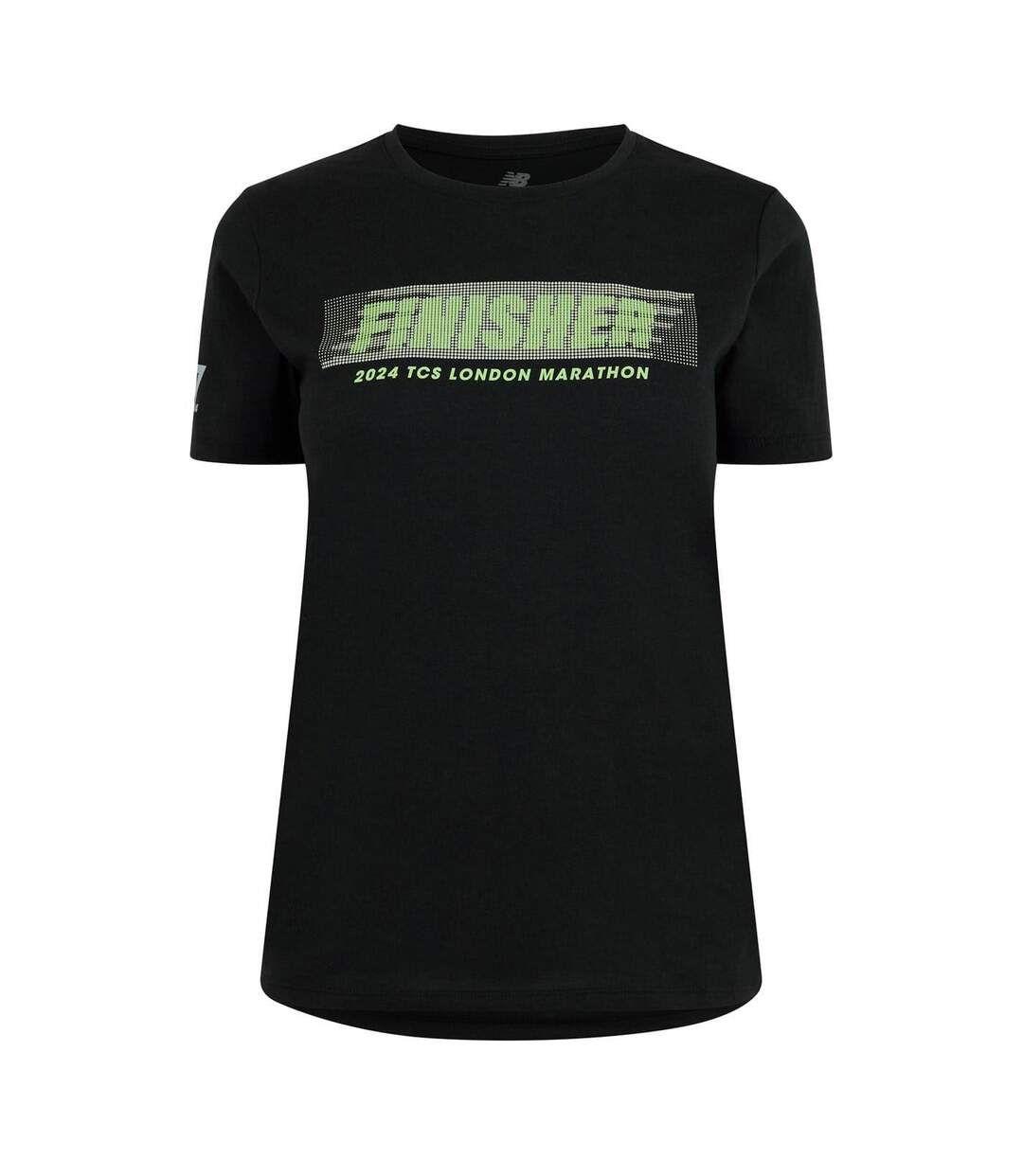Womens/ladies Finisher Graphic Print T-shirt Black Green New Balance-1