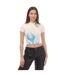 Womens/ladies Law Flames Crop Top White Blue Heron Preston-1