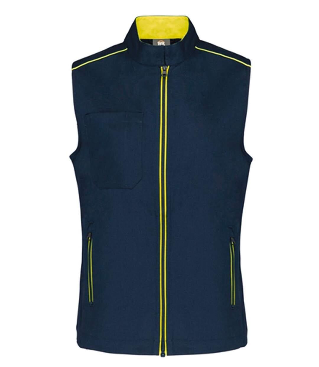 Gilet sans manches DayToDay - Femme - WK6149 - bleu marine et jaune fluo