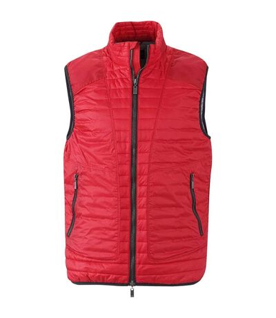 Gilet léger sans manches molletonné - JN1110 - rouge - Homme