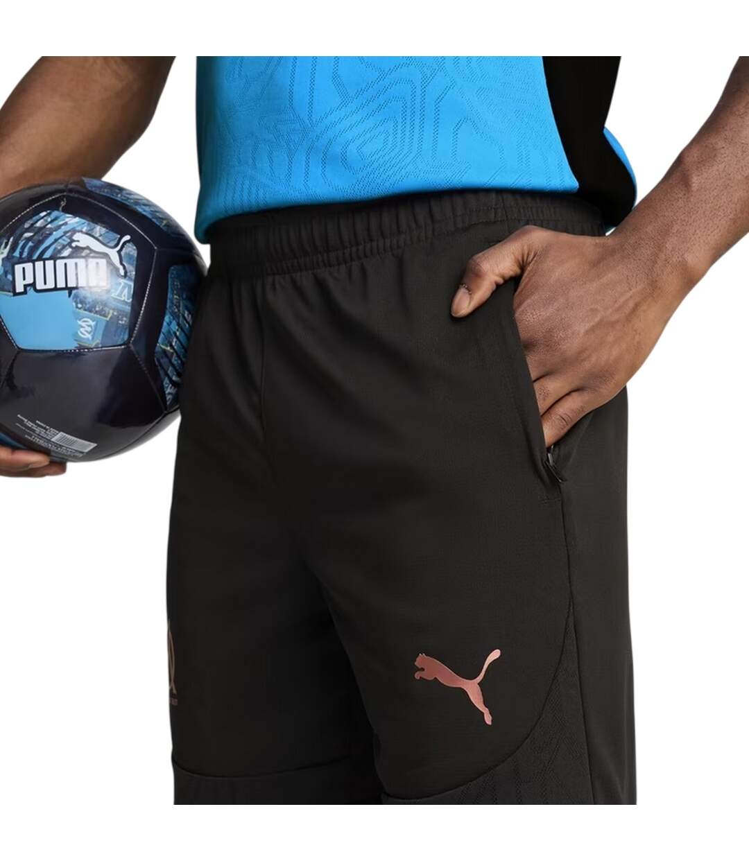 Mens Training Olympique De Marseille Fc Football Shorts  Black Puma-4