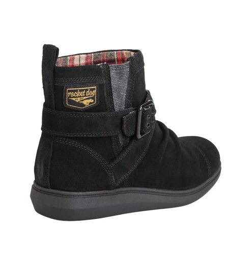 Womens/ladies mint suede ankle boots black Rocket Dog