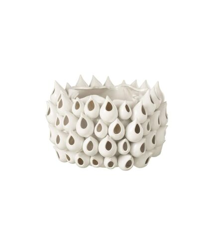 Cache-Pot en Poterie Anémone 32cm Blanc