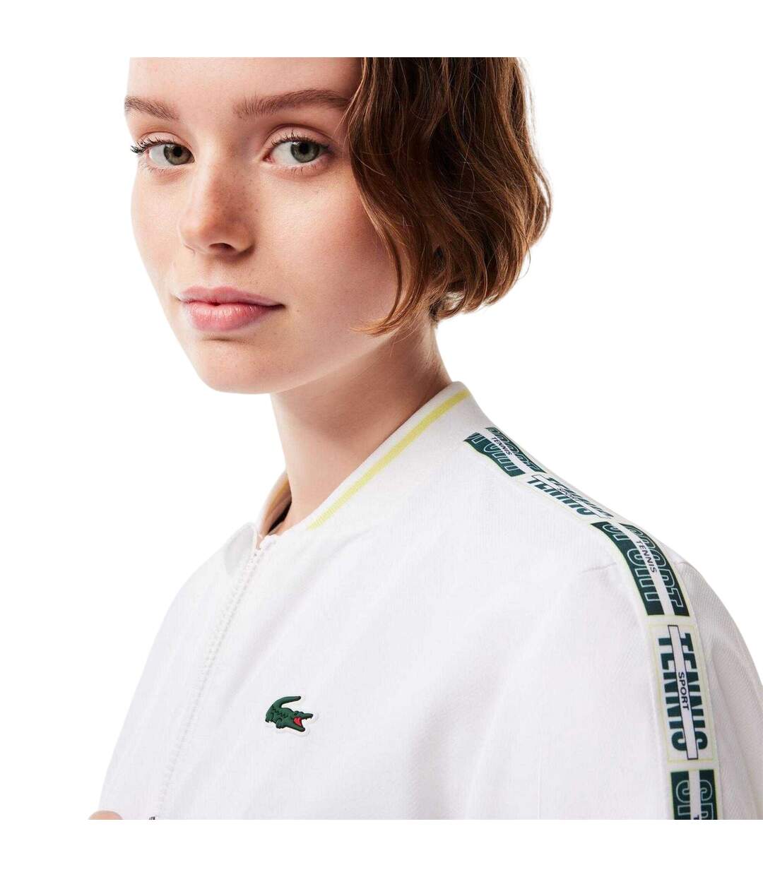 Haut Motif/style Lettrage Femme Blanc Lacoste-4