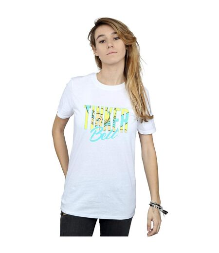 Disney T-shirt boyfriend en coton pour dames et messieurs avec mots de la fée Clochette (Blanc) - UTBI46478
