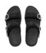 Womens/ladies Lulu Leather Adjustable Slide All Black FitFlop-4