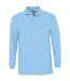 SOLS Mens Winter II Long Sleeve Pique Cotton Polo Shirt (Sky) - UTPC329