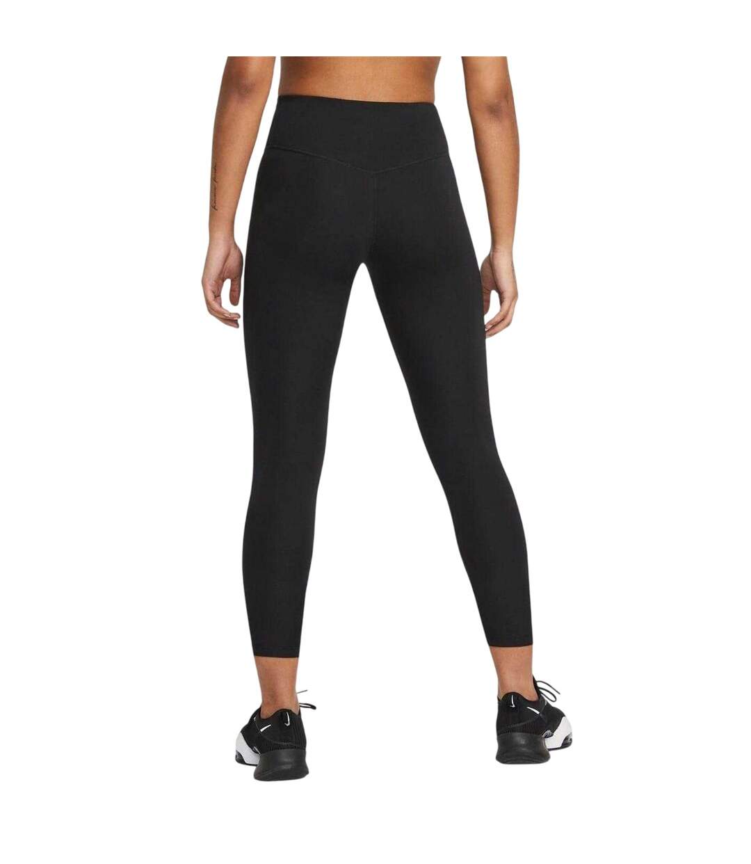 Womens/ladies One Cropped Tights Black White Nike-3