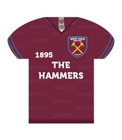 West Ham United FC Shirt Shaped Sign (Burgundy) (One Size) - UTSG17414