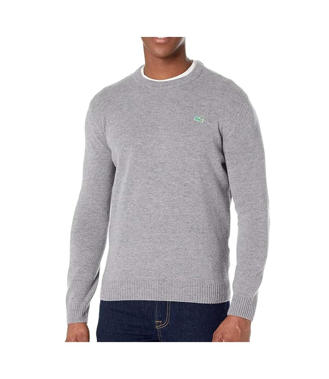 Pull Gris Clair Homme Lacoste Tricot AH2341 - XS