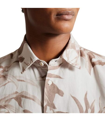 Unisex Adult Belmar Linen Blend Short-sleeved Shirt Natural Ted Baker