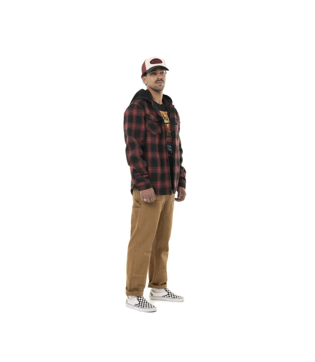 Sur Chemise homme en flanelle à carreaux et capuche détachable Howard Vondutch-5