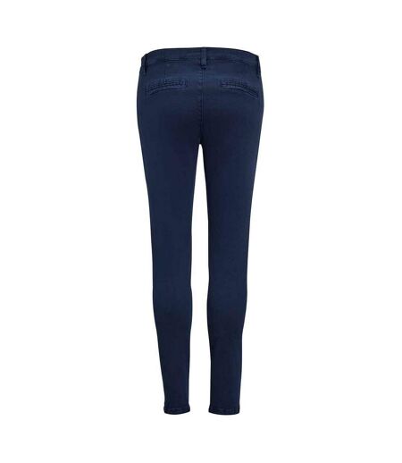 Womens/ladies Jules 7/8 Chinos French Navy SOLS