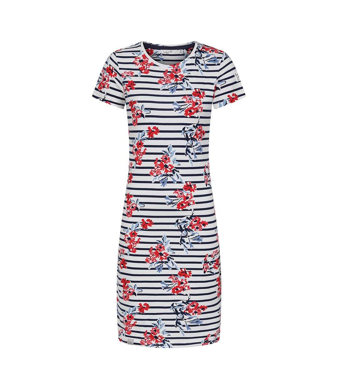 Robe T-shirt Motif/style Prairie Femme Rouge Lazy Jacks-2