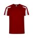 AWDis Cool Mens Contrast Moisture Wicking T-Shirt (Fire Red/Arctic White) - UTPC5918