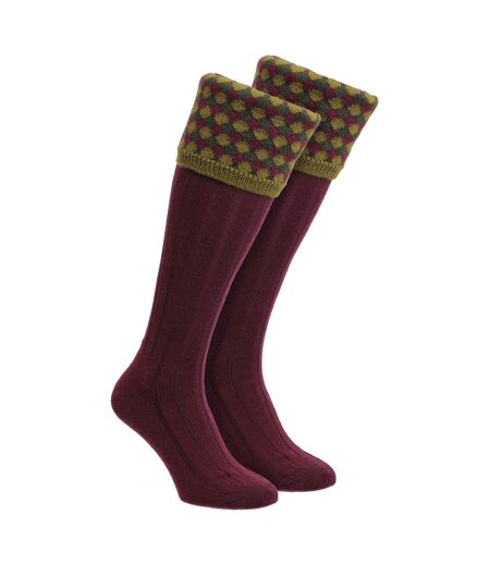 HJ Hall - Chaussettes de Chasse Homme en Laine Mérinos Motif Losanges Chaudes