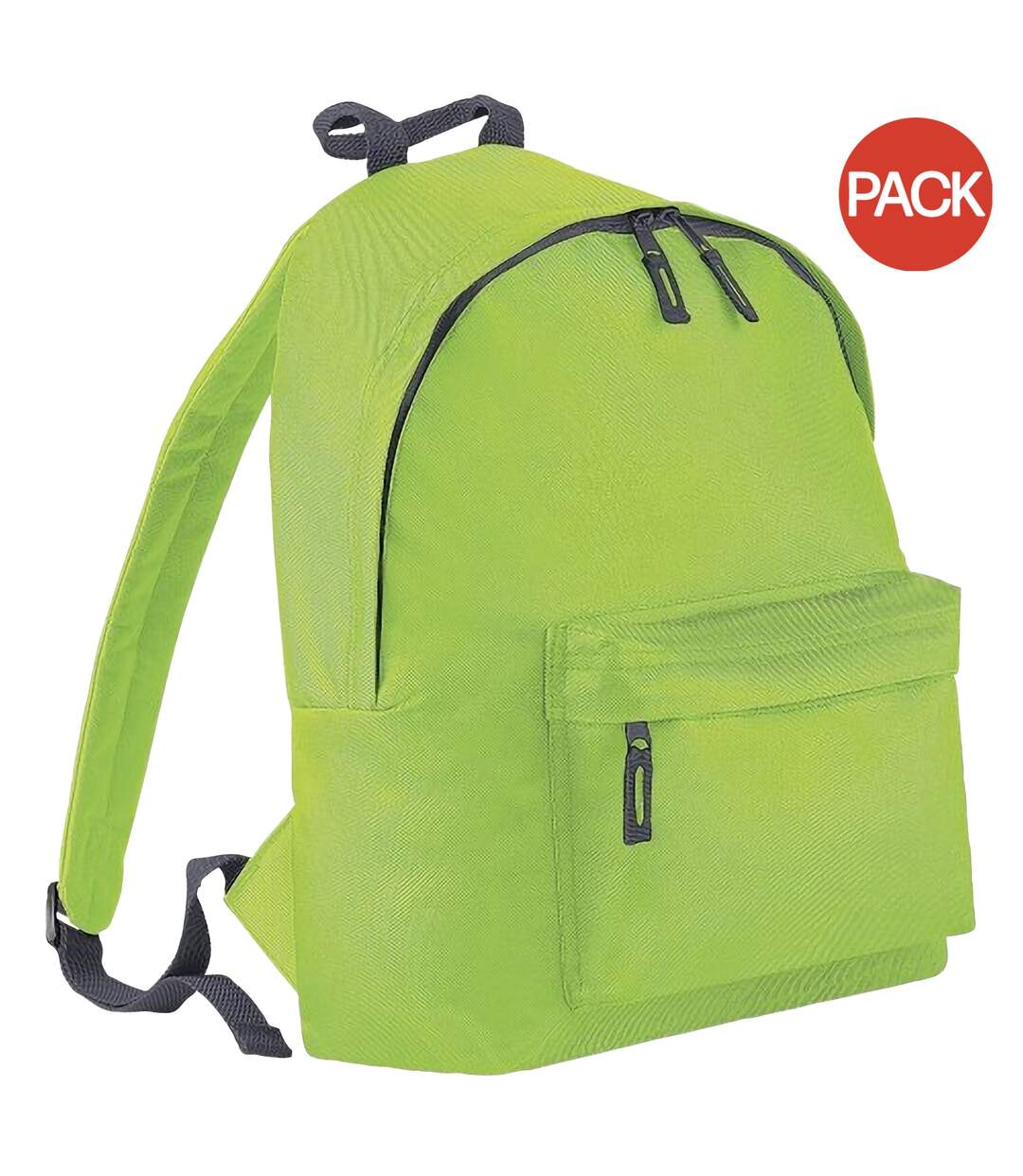 Lot de 2  Sac à dos junior 14 litres taille unique vert citron/graphite Bagbase-1