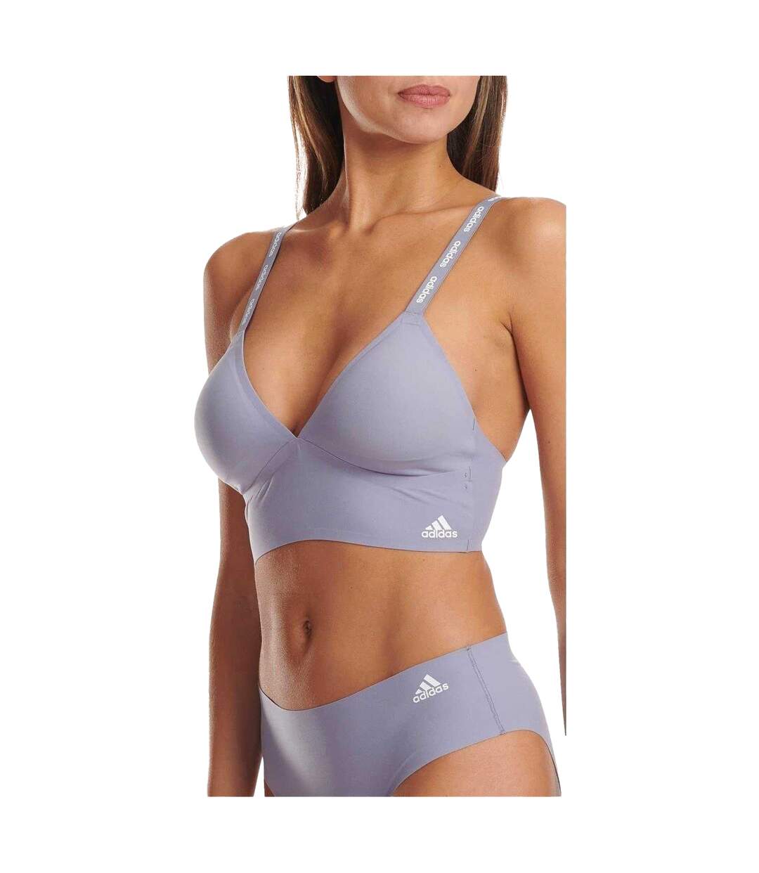 Womens/ladies Active Micro Flex Bralette Grey Blue Adidas-1