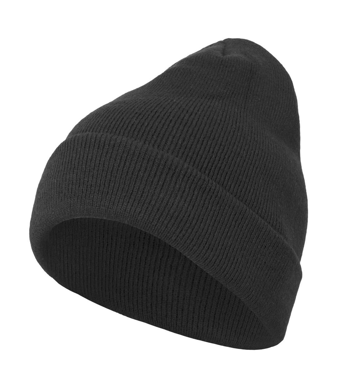 Adults unisex heavy knit beanie black Build Your Brand-1