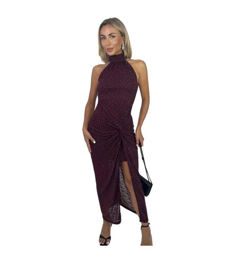 Robe Mi-longue Fête Motif/style Strass Femme Pourpre AX Paris