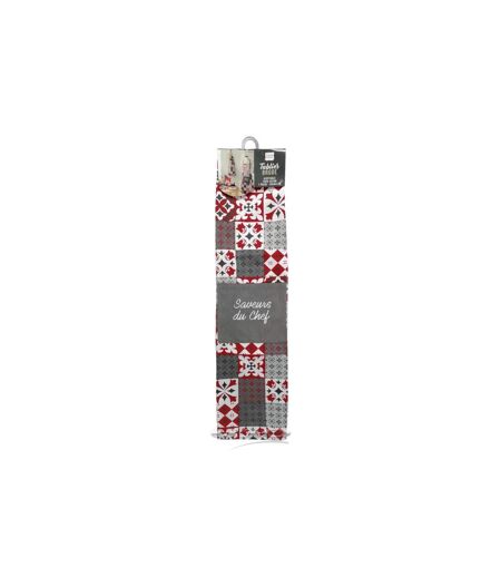 Tablier de Cuisine Credence 84cm Gris & Rouge